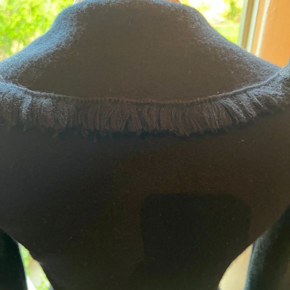 Cullen Light Wool Fringed Black Jacket - Picture 6 of 7